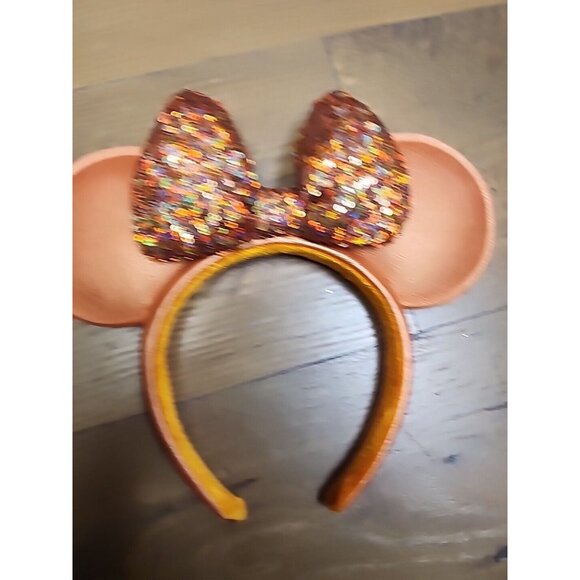2024 Disney Parks Peach Punch Sequin Minnie Ears Headband Mickey - Picture 2 of 4